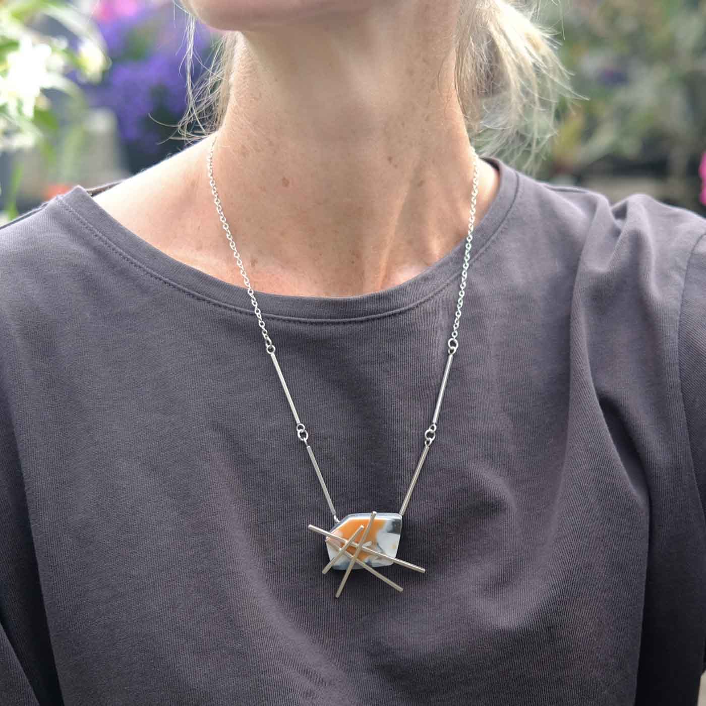Legacy Pendant in Recycled Silver and Plastic
